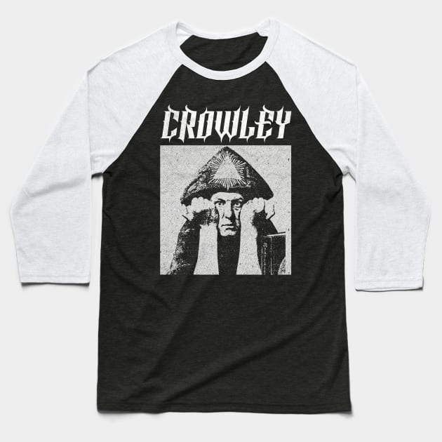 Aleister Crowley †† Occultist Vintage-Style Design Baseball T-Shirt by unknown_pleasures